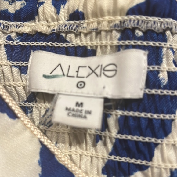 NWOT Alexis x Target Blue & White Dress with Asymmetric Hem. Size Medium - Picture 10 of 10